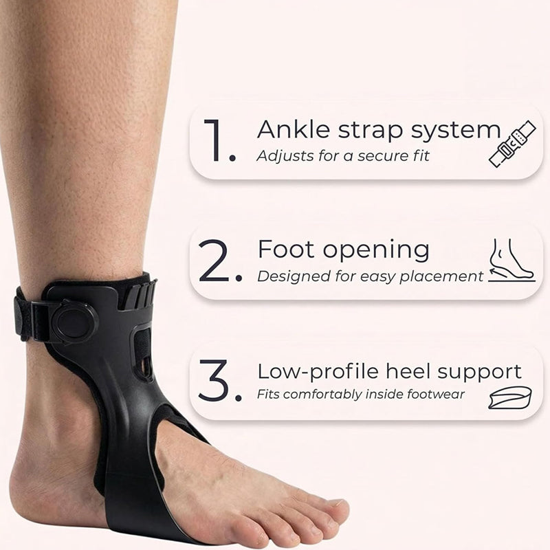 Adjustable Foot Drop Brace with Inflatable Liner