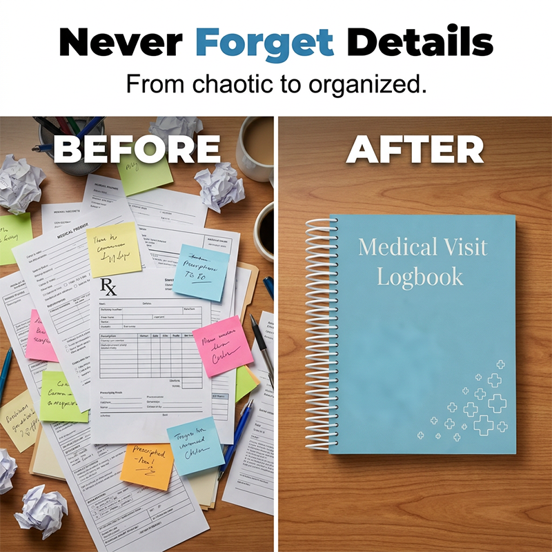 Medical Visit Logbook: Track Appointments & Medications💥BUY 3 GET 2 FREE (50% OFF Bulk Deal)🎁