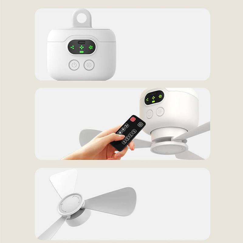 Rechargeable Ceiling Fan with LED Light