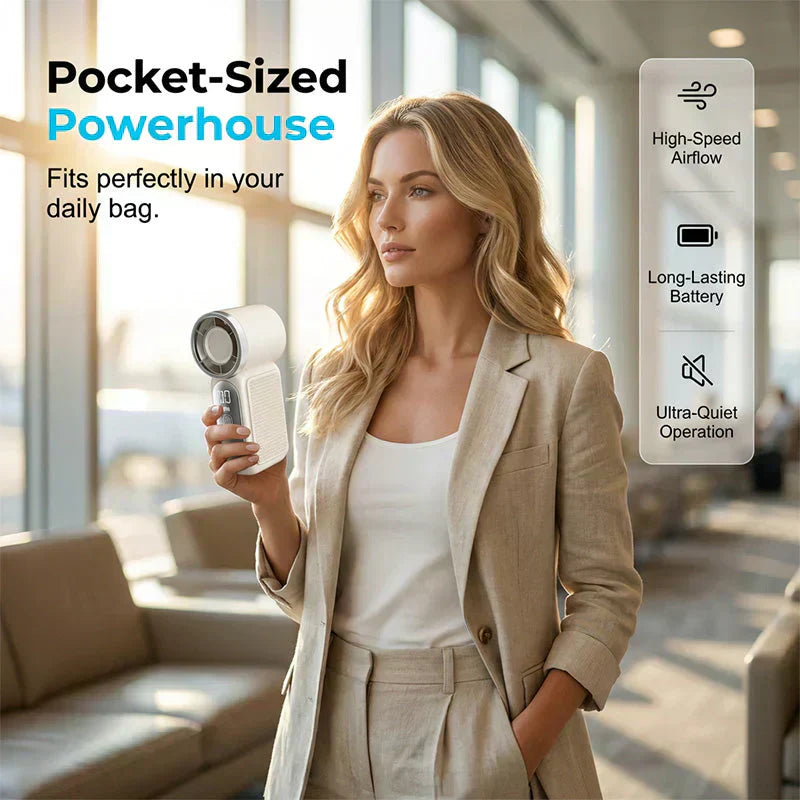 🥳2026 HOT SALE🥳💞❄️ 50% OFF! Turbo Handheld Fan – 16900 RPM, 6 speeds, LED display. 3000mAh battery, 10.7hrs cooling. Pocket‑sized power! 🌬️✨