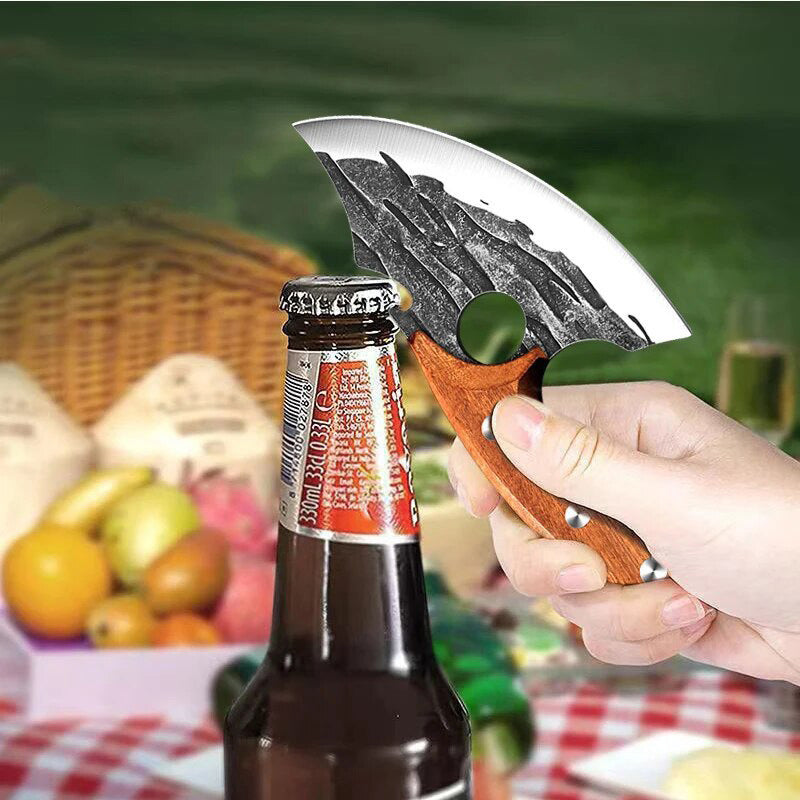 Hand-Forged Mini Cleaver Knife with Sheath