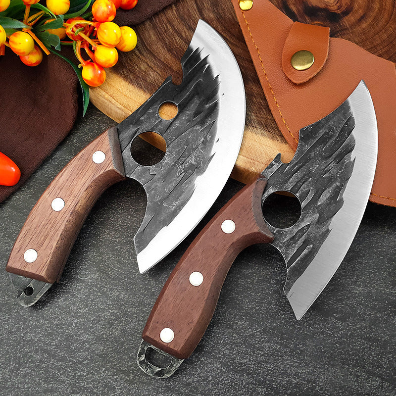 Hand-Forged Mini Cleaver Knife with Sheath