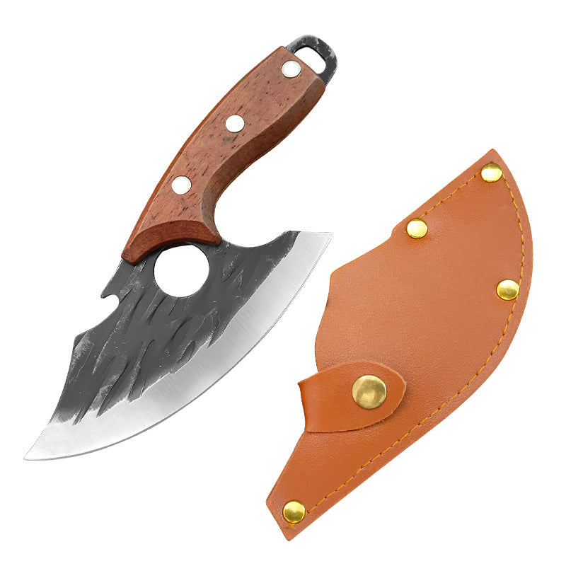 Hand-Forged Mini Cleaver Knife with Sheath