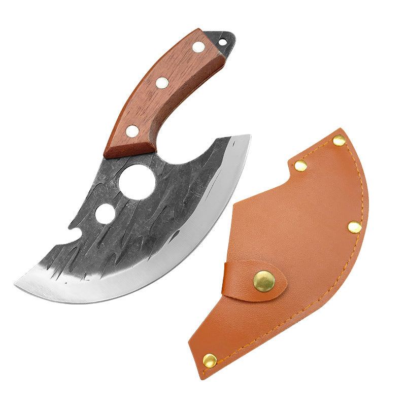 Hand-Forged Mini Cleaver Knife with Sheath