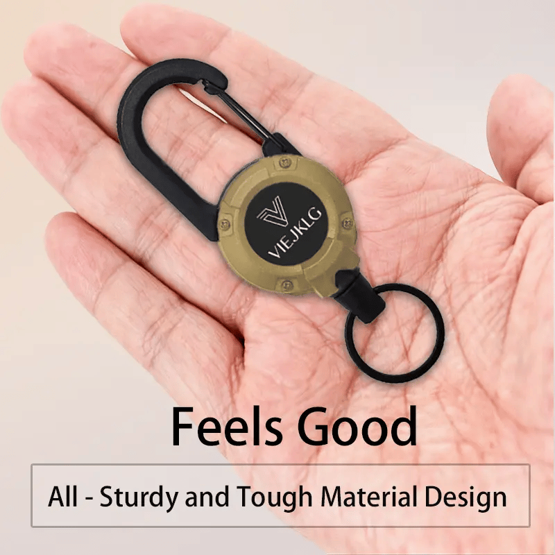 💥More Buy More Discount💥🏆Retractable Carabiner Keychain 🎣 – 65cm Steel Cord, Heavy-Duty Badge Reel, Lightweight EDC Tool for Keys, ID & Outdoor Use