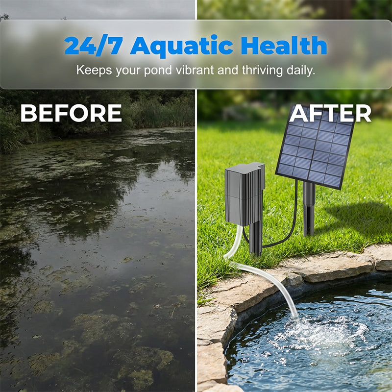Over 50,000 units sold! 💧🐟 50% off!🔥Solar Pond Aerator with Air Pump