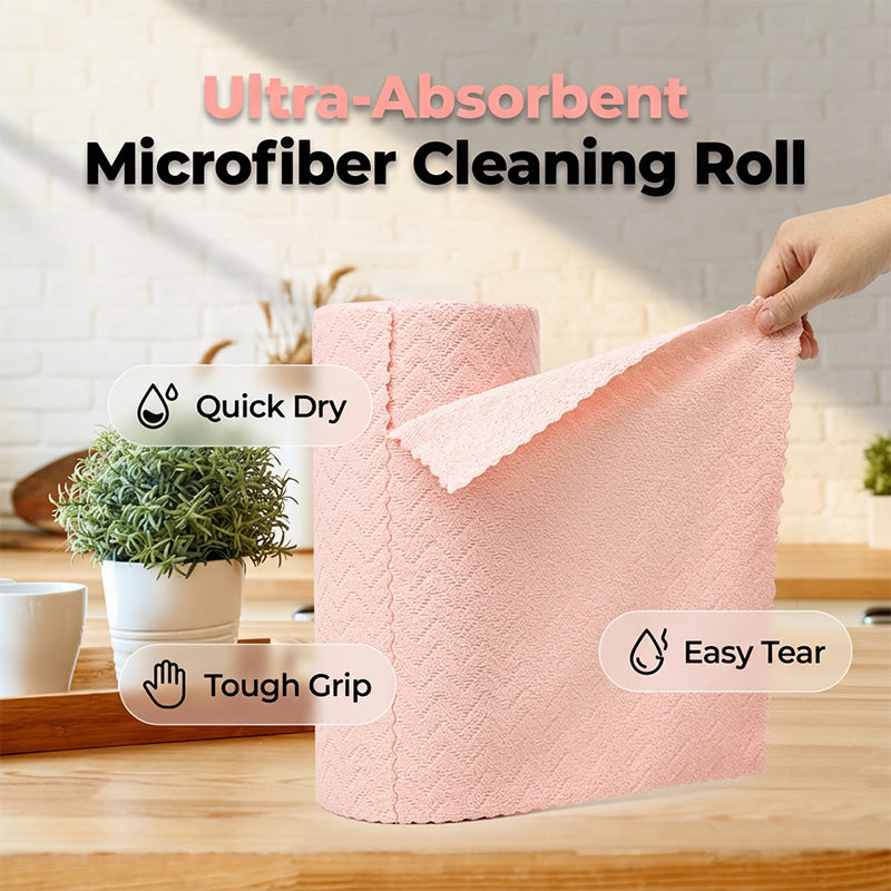 Reusable Microfiber Cleaning Cloth Roll