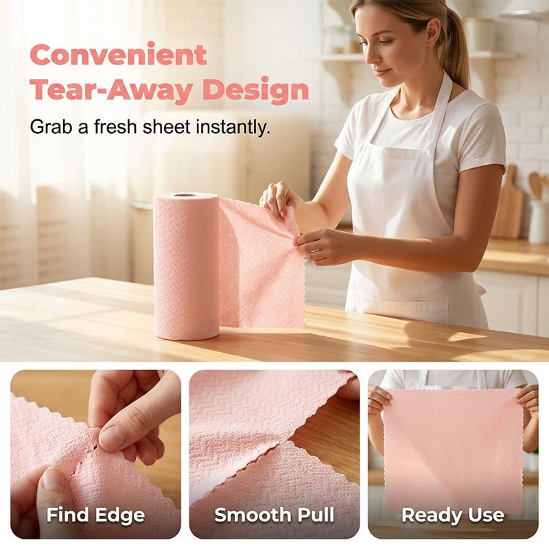 Reusable Microfiber Cleaning Cloth Roll