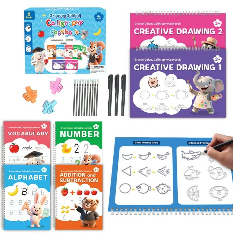 Reusable Groove Calligraphy Copybook for Kids