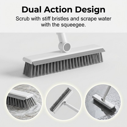 🔥Only £9.99 Last Day Promotion!🎁2-in-1 Grout & Corner Scrubber Brush with Squeegee🧹