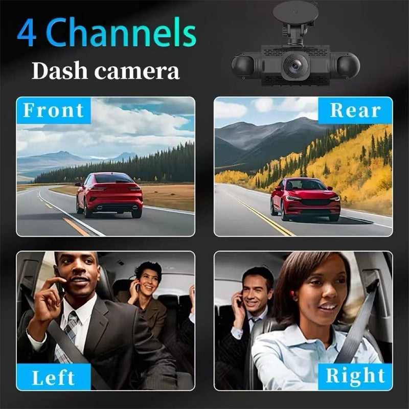 🔥Limited Time 50% OFF🔥1080p 4-Channel Dash Cam with G-Sensor
