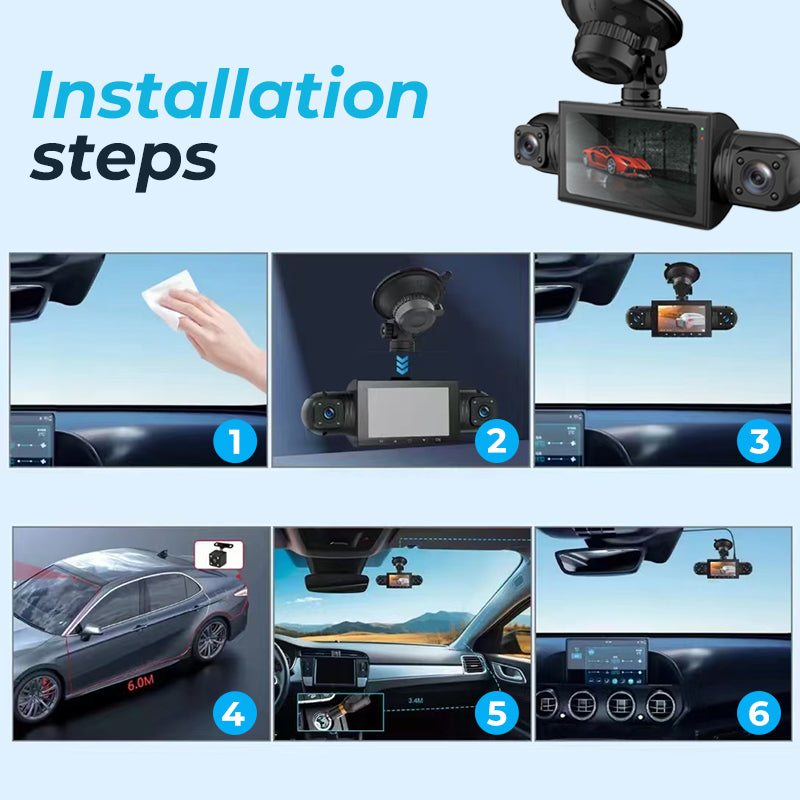 🔥Limited Time 50% OFF🔥1080p 4-Channel Dash Cam with G-Sensor