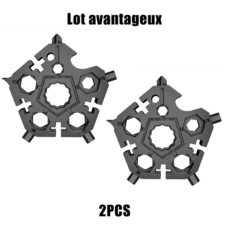 23-in-1 Snowflake-Shaped Multi-Function Key Tool
