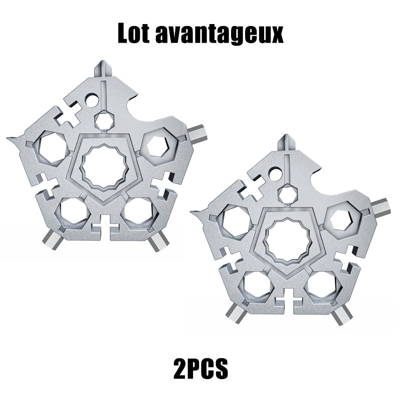 23-in-1 Snowflake-Shaped Multi-Function Key Tool