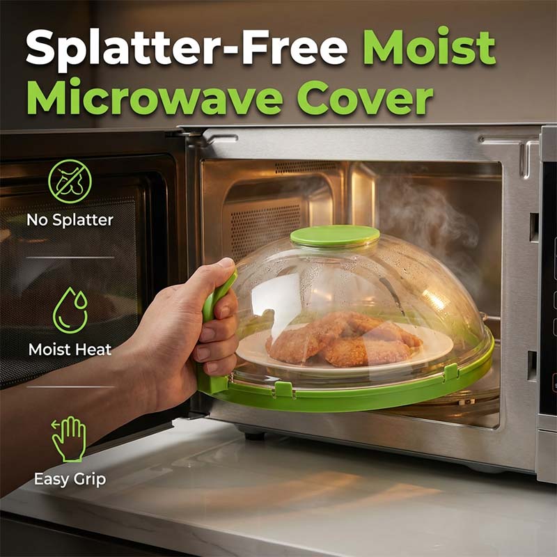 Microwave Splatter Cover with Water Reservoir