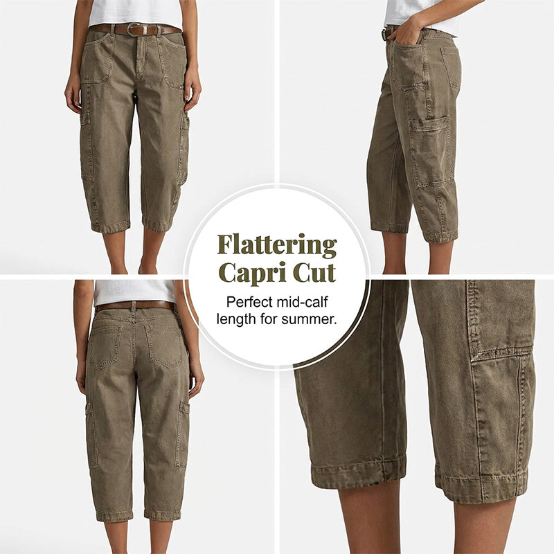 Relaxed Casual Cargo Capris