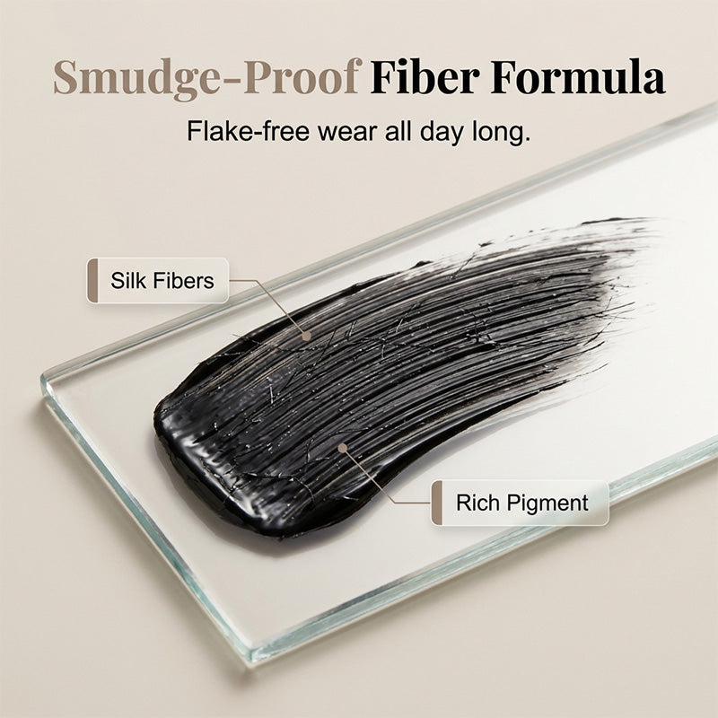 Fiber Mascara – Lengthening & Curling, 24H Waterproof, Smudge-Proof