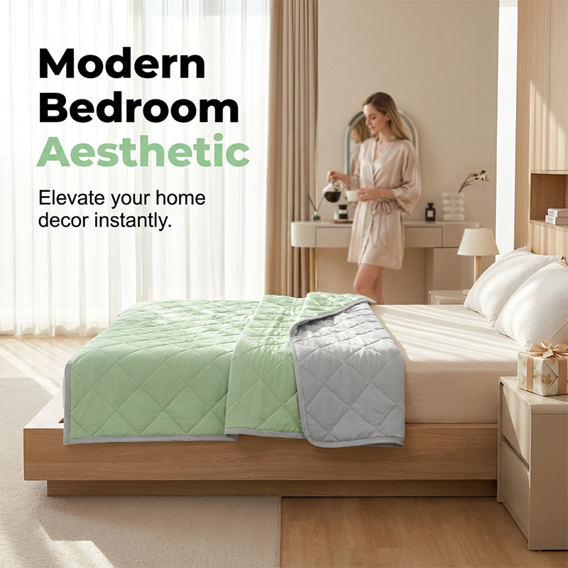 🛏️🌙 Cooling Quilt for Summer – Sweat-free, dual-tone, airy, and gentle on skin❄️