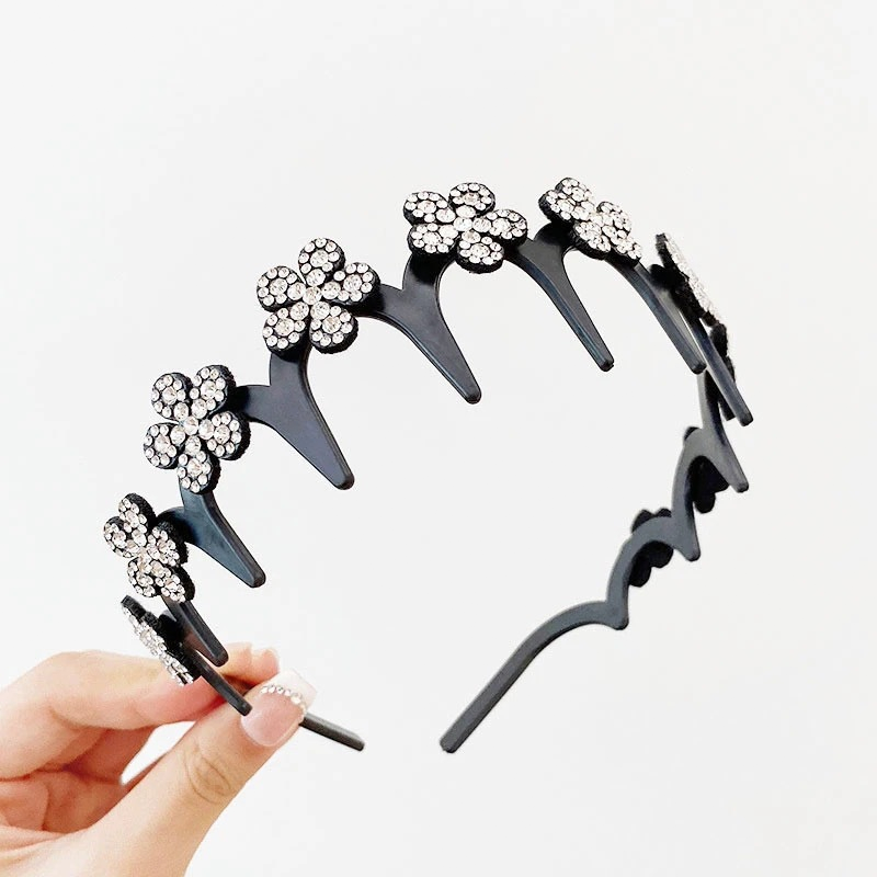 💥Wavy Crystal Headband Set - Lightweight Non-Slip Girly Feminine Hair Accessory, Sparkling Crystal-Accented Wave-Shape Band for Weddings & Everyday Wear, Girly Feminine Items