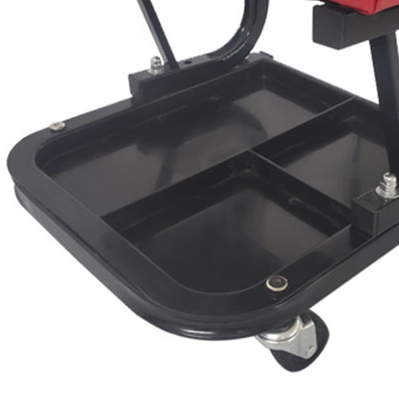 Rolling Shop Stool for Garage with Tool Organizer Tray