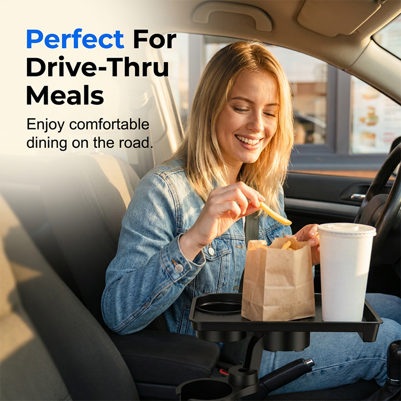 Car Cup Holder Expander with Tray