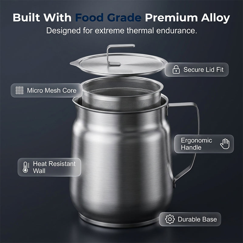 Large Capacity Stainless Steel Oil Filter Pot