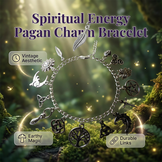📿 LIMITED-TIME 50% OFF! ✨Vintage Pagan Charm Bracelet – Spiritual Symbols, Antique Silver, Bohemian Style 🌙