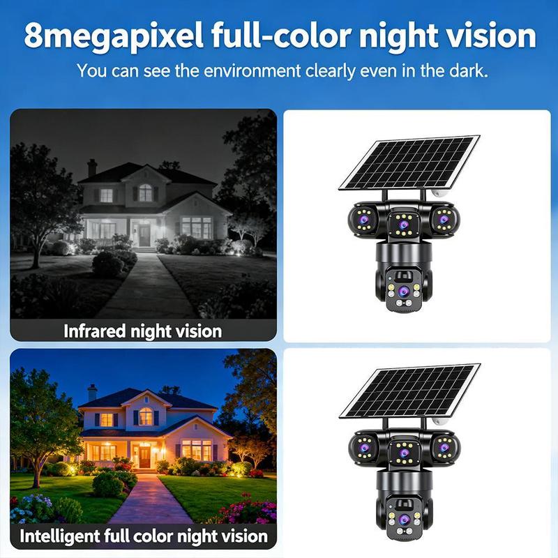 Solar-Powered Multi-Angle Security Camera