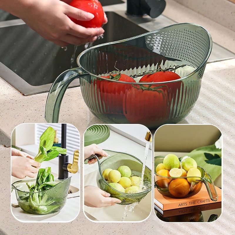 🍚💦50% OFF – Multipurpose Rice Washing Bowl Strainer with Handle – Wash, Rinse & Drain in 1 Bowl! | No More Messy Sinks | Kitchen Must-Have ✨