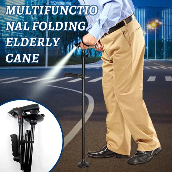 🎉 2026 Sale — Over 20,000 Sold! 🦯 Multifunctional Folding Elderly Cane – 5 Adjustable Heights 👴