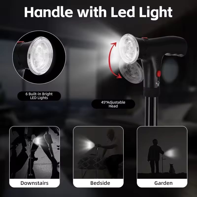 🎉 2026 Sale — Over 20,000 Sold! 🦯 Multifunctional Folding Elderly Cane – 5 Adjustable Heights 👴