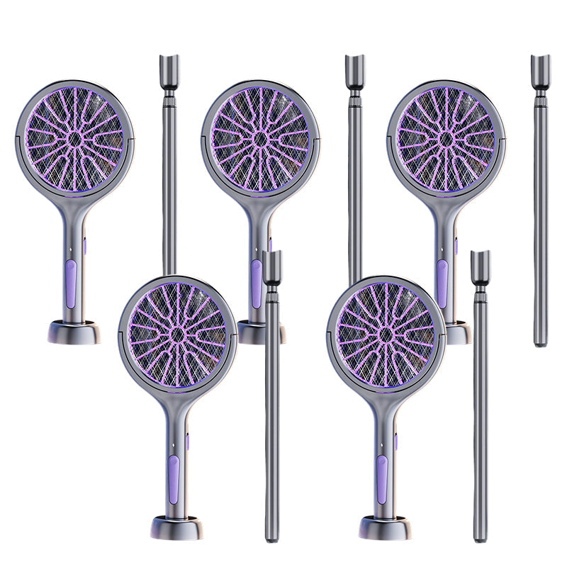 🔥Limited‑Time 50% Off｜Extendable Rechargeable Bug Zapper Racket, USB‑C Charging, Kid‑Safe Quiet Fly Swatter for Indoor Home Use