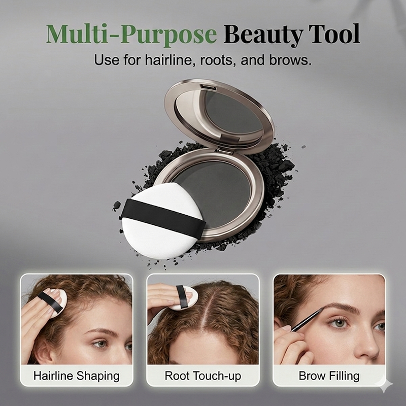 🔥Limited‑Time Offer🏆Instant Coverage Hairline Defining Powder, Fine Texture, Easy to Apply, Portable Hair Shadow Powder to Fill Thinning Hair & Receding Hairline