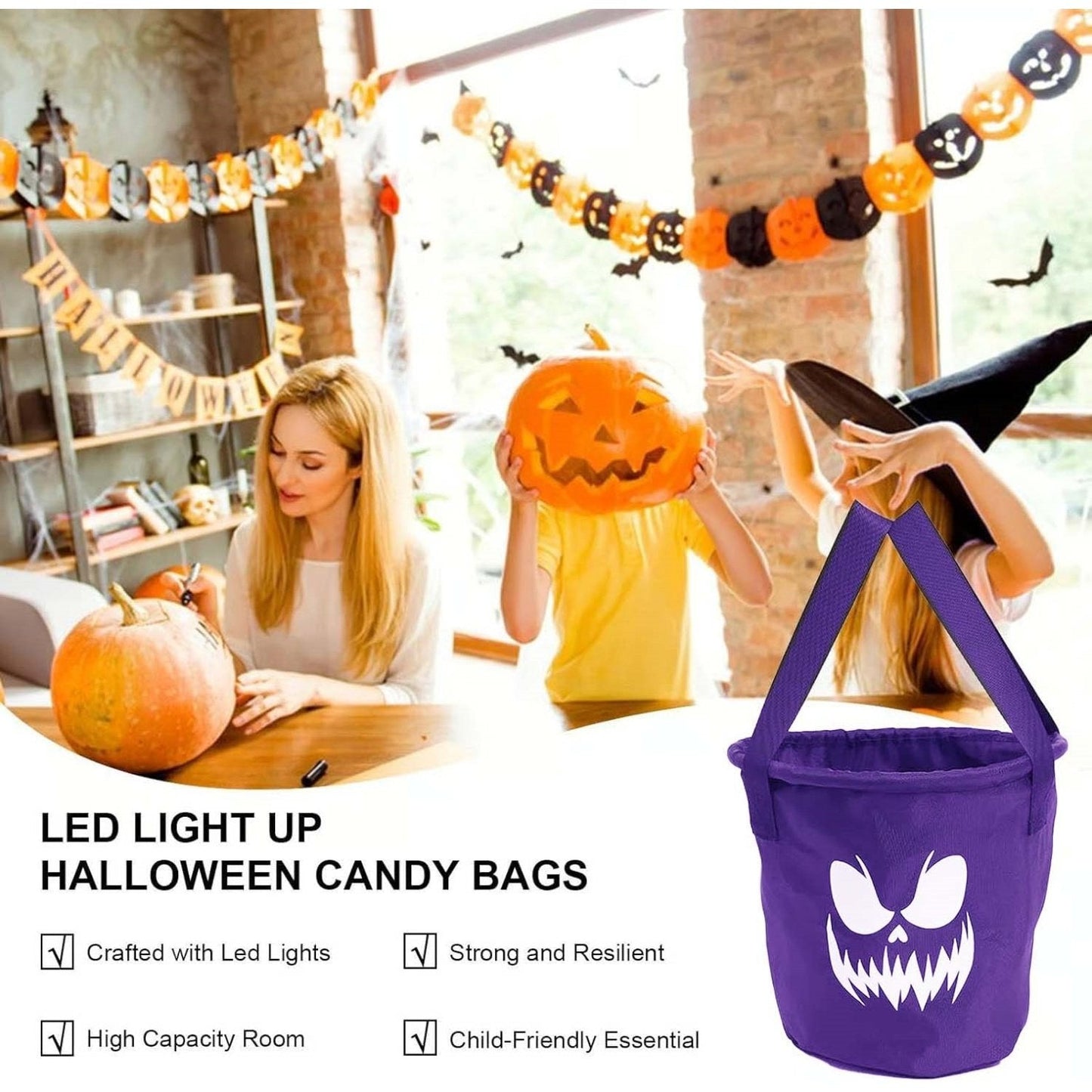🎁Halloween Decorations🎃 Light Up Halloween Baskets