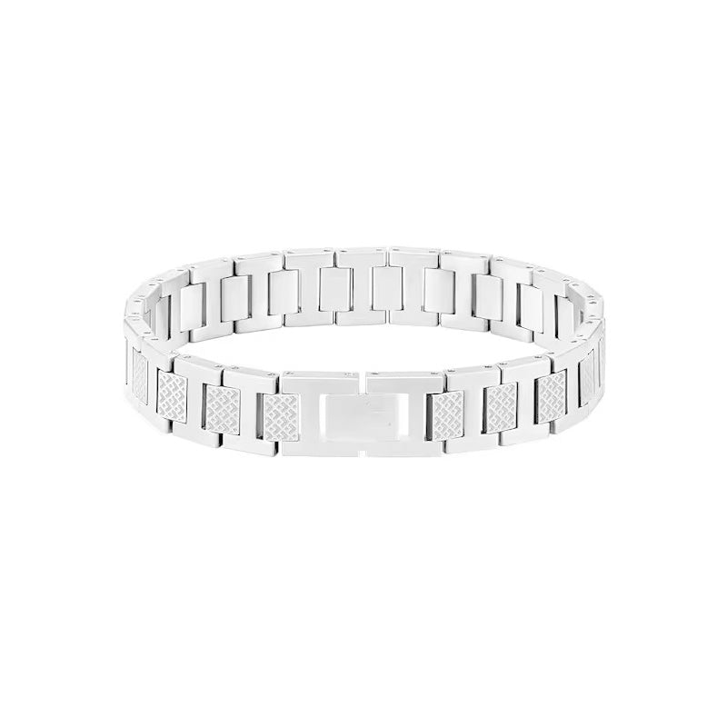 📢📢50% OFF !! ⏰Unisex Stainless Steel Textured Link Bracelet