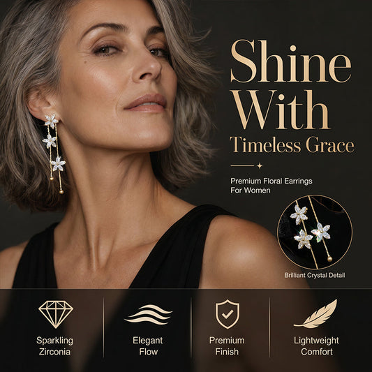 ✨ 2026 Sale — Over 30,000 Sold! 🌸Women's Sparkling Flower Tassel Earrings