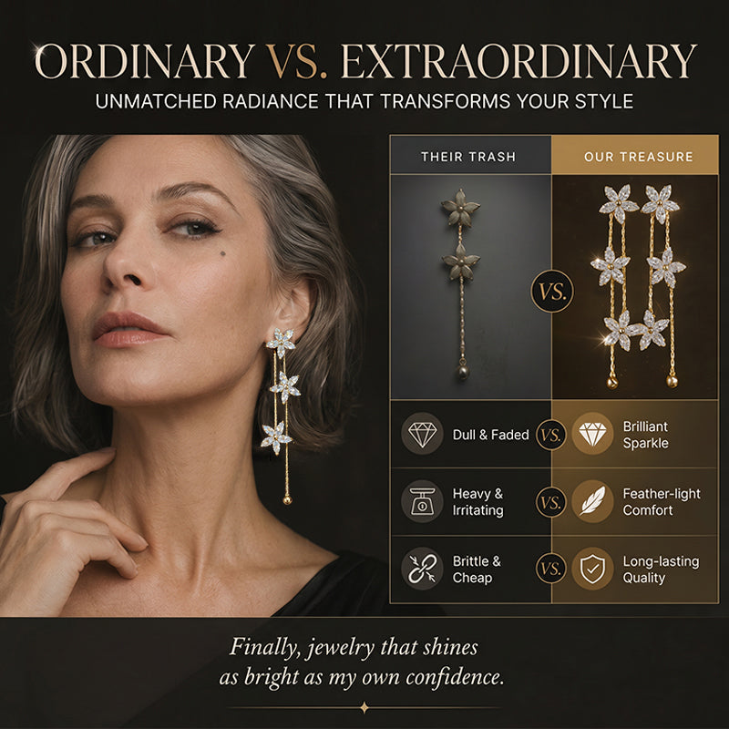 ✨ 2026 Sale — Over 30,000 Sold! 🌸Women's Sparkling Flower Tassel Earrings