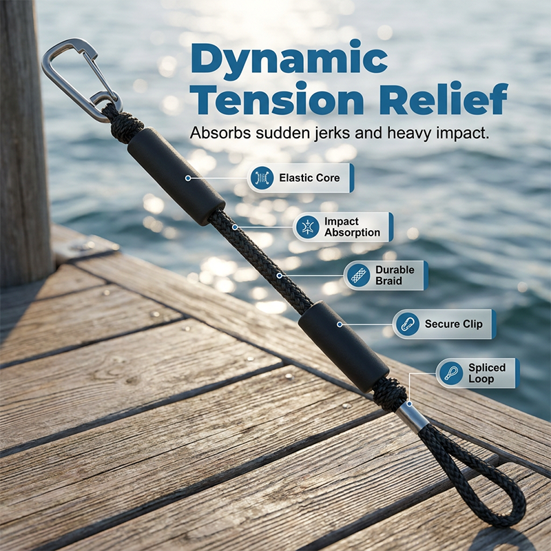 Bungee Dock Line with Stainless Steel Clip