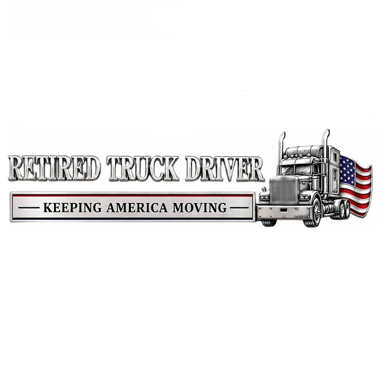 Retired Truck Driver Car Emblem Badge