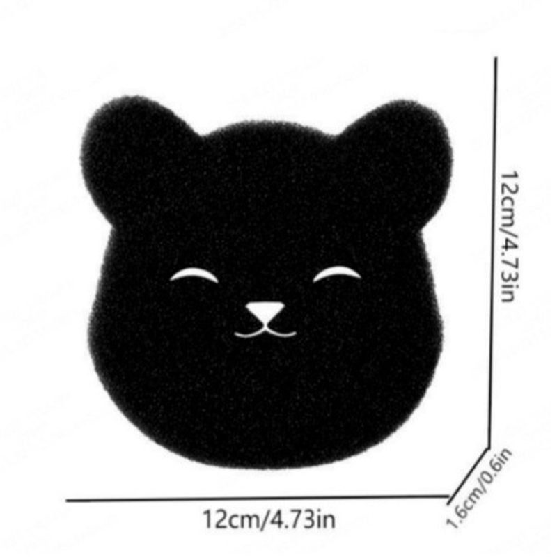 ✨2026 New 🐻 Cute Bear Reusable Pet Hair Remover Pad, Wet & Dry Use Laundry Fur Trap for Household