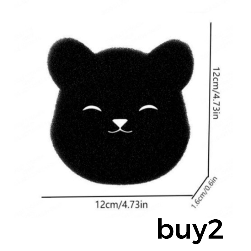 ✨2026 New 🐻 Cute Bear Reusable Pet Hair Remover Pad, Wet & Dry Use Laundry Fur Trap for Household