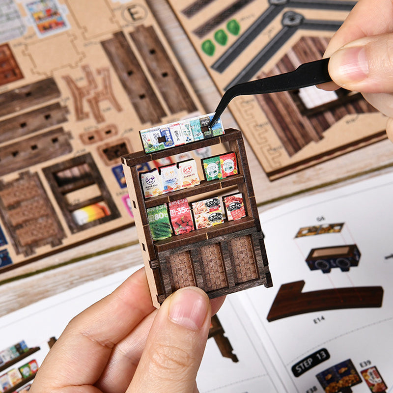 🎉 2026 Sale — Over 21,000 Sold! 🏠 Springtime Store Miniature House with LED Light – DIY Kit 🌸