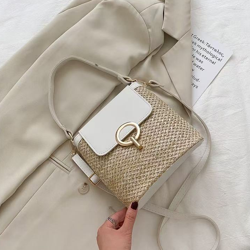 🎉51K+ Sold 👜 Women Straw Crossbody Handbag, 3-Way Wear Woven Bucket Bag Summer Beach Shoulder Purse