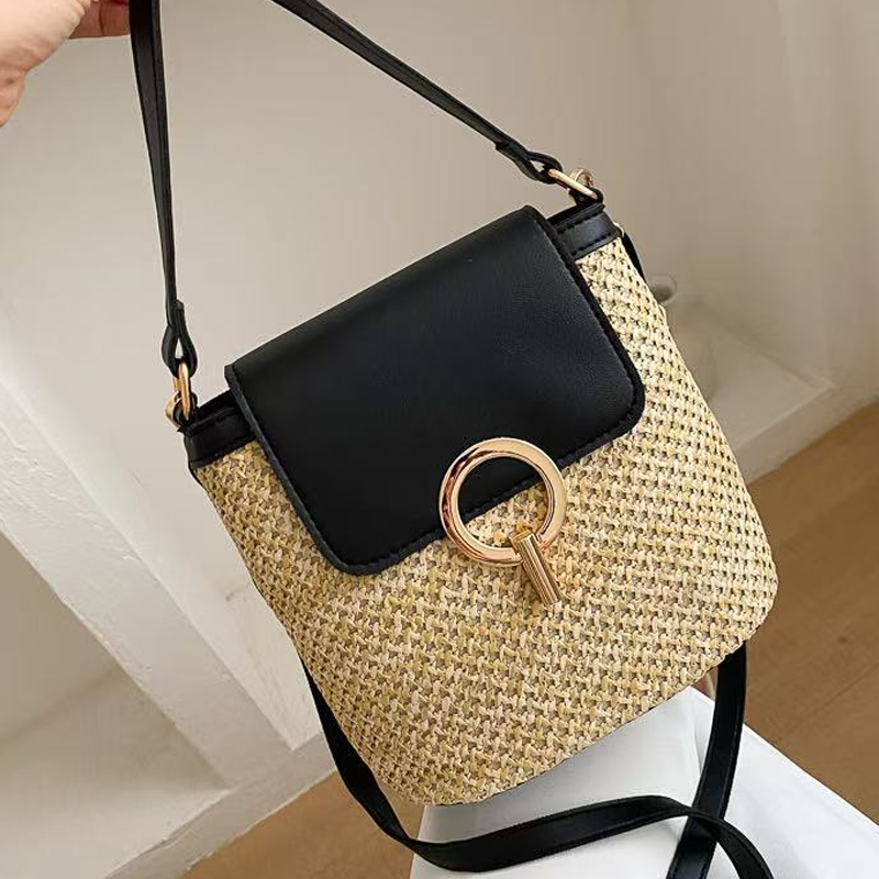 🎉51K+ Sold 👜 Women Straw Crossbody Handbag, 3-Way Wear Woven Bucket Bag Summer Beach Shoulder Purse