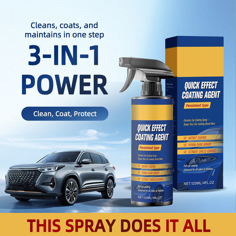 🎉56K+ Sold 🚗 Efficient Car Coating Spray, 3-in-1 Clean Coat Protect, Hydrophobic High Gloss Auto Paint Care