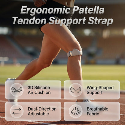 🎉42K+ Sold 🦵 Adjustable Patella Tendon Support Strap, 3D Silicone Cushion Knee Brace for Running Sports