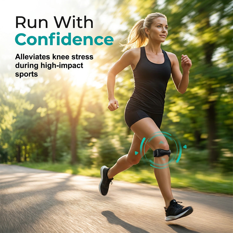 🎉42K+ Sold 🦵 Adjustable Patella Tendon Support Strap, 3D Silicone Cushion Knee Brace for Running Sports