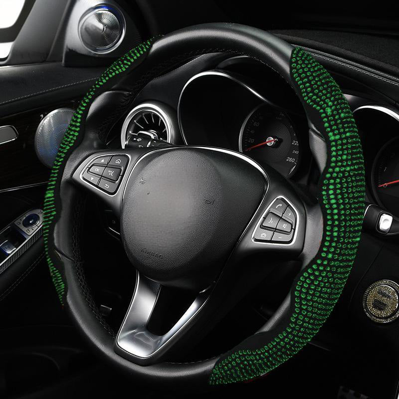🎉50K+ Sold 🚗 Rhinestones Bling Auto Steering Wheel Cover, Non-Slip Sparkly Crystal Car Interior Accessory