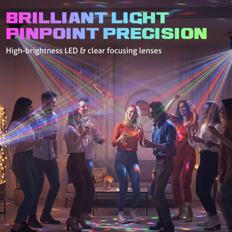 🎉40K+ Sold 💡 Multi-Beam LED Atmosphere Light, 6-Arm Bee Eye Stage Light DMX Sound Activated Party Lighting