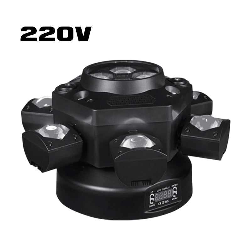 🎉40K+ Sold 💡 Multi-Beam LED Atmosphere Light, 6-Arm Bee Eye Stage Light DMX Sound Activated Party Lighting